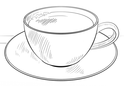 Cup Of Coffee Coloring Page